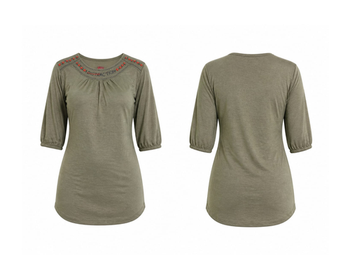 AFRAAR Women’s Premium Cotton Slub Crew Neck T-Shirt